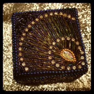 Square Beaded Mini Jewelry Box